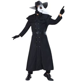 Medieval Steampunk Style Plague Doctor Costume Beak Crow Long Beak Mask Costume (Color: Black, size: S)