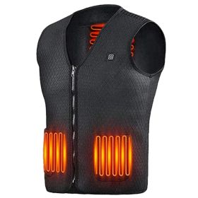 Heat Jacket Vest 3 Heating Gear Adjustable USB Heated Vest Warm Heat Coat Vest (size: L)