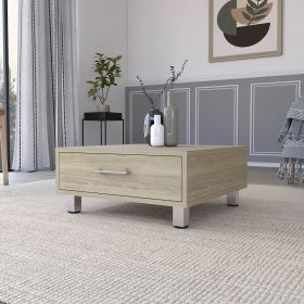 Myers Coffee Table; Four Legs; One Drawer (Color: Light Pine)