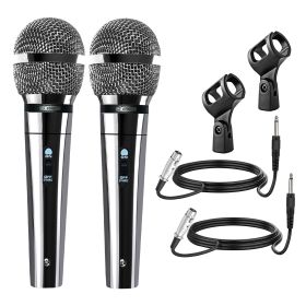 5 Core Microphone XLR Dynamic Mic Karaoke Singing Handheld Microfono Wired Professional Unidirectional 1/4 Plug In Cord Connection for Vocal DJ Music (Color: 2PCS White)