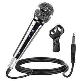 5 Core Microphone XLR Dynamic Mic Karaoke Singing Handheld Microfono Wired Professional Unidirectional 1/4 Plug In Cord Connection for Vocal DJ Music (Color: White)