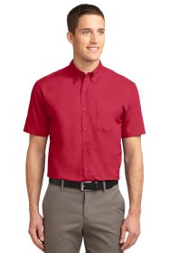 Port Authority Tall Short Sleeve Easy Care Shirt TLS508 (Color: Red/ Light Stone, size: 3XLT)