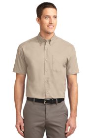 Port Authority Tall Short Sleeve Easy Care Shirt TLS508 (Color: Stone, size: 3XLT)