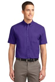 Port Authority Tall Short Sleeve Easy Care Shirt TLS508 (Color: Purple/ Light Stone, size: XLT)