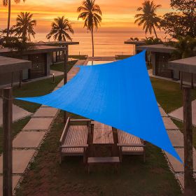 Artpuch Custom Size Sky Blue Sun Shade Sail Triangle Canopy 185 GSM Durable Fabric UV Block Awning for Outdoor Patio Garden Backyard (Customized Avail (Color: sky blue, size: 07'x14')