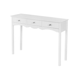 Console Table for Entryway with Storage Drawers for Living Room (Color: White, Type: Side Table)