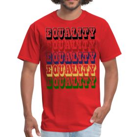 Men's Short Sleeve T-Shirt, Equality Graphic Tee (Color: Red, size: 5XL)