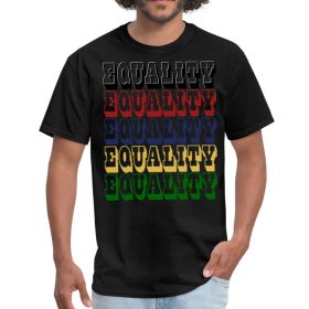 Men's Short Sleeve T-Shirt, Equality Graphic Tee (Color: Black, size: 3XL)