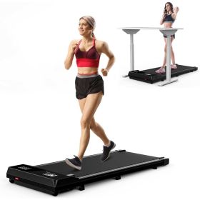 Under Desk Walking Mat Treadmill, Small Portable Office and Home Treadmill, Quiet and Lightweight Flatbed Treadmill with Remote Control (colour: black)