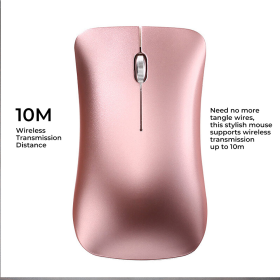 Wireless Slim Mouse,Dual Mode Mouse Wireless Bluetooth 4.0 Mouse Computer Mice Rechargeable with Nano USB Receiver for PC Laptop Android (Color: Pink)