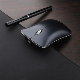 Wireless Slim Mouse,Dual Mode Mouse Wireless Bluetooth 4.0 Mouse Computer Mice Rechargeable with Nano USB Receiver for PC Laptop Android (Color: Black)