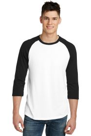 District Very Important Tee 3/4-Sleeve Raglan DT6210 (Color: Black/ White, size: L)