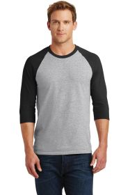 Gildan Heavy Cotton 3/4-Sleeve Raglan T-Shirt 5700 (Color: Sport Grey/ Black, size: 3XL)