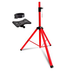 5 Core Speaker Stand Tripod Floor Tall Adjustable Up to 72 Inch DJ Studio Monitor Stands Pole Mount -- SS ECO 1PK WoB (Color: Red)